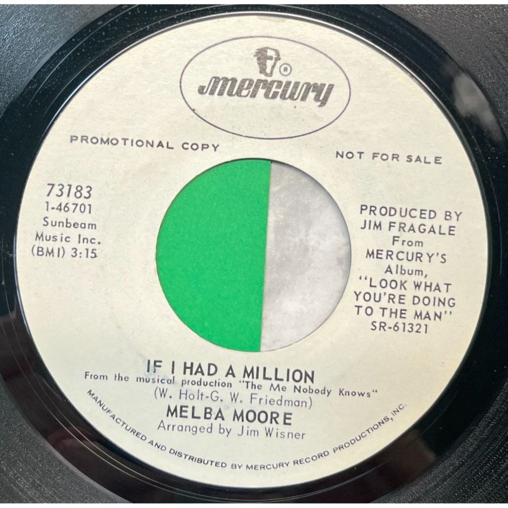 Melba Moore If I Had a Million / Loving You Comes So Easy 45 Funk Soul Promo